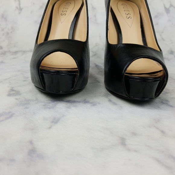 Guess Black Open Toe 5 inch high heels size 7 - Picture 8 of 8